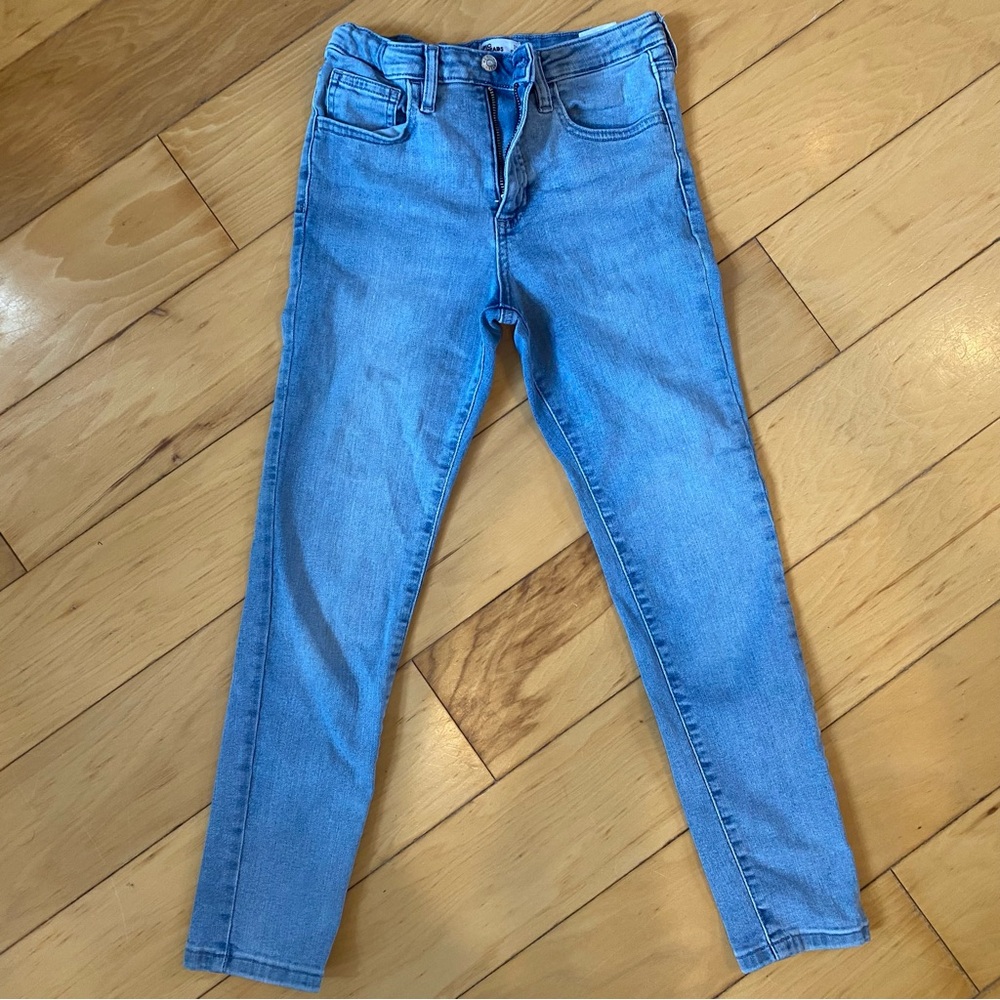 Light Blue Girls High-Rise Skinny Jeans